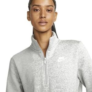 NIKE Sportswear Club Fleece Half Zip Sweatshirt Pullover Gray XS